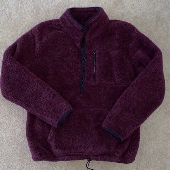PINK by Victoria Secret 3/4 zip Sherpa pullover - Picture 1 of 3